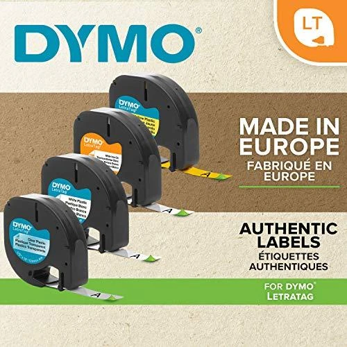 DYMO S0721730 etikečių juostelė Juoda metalo spalvos fone