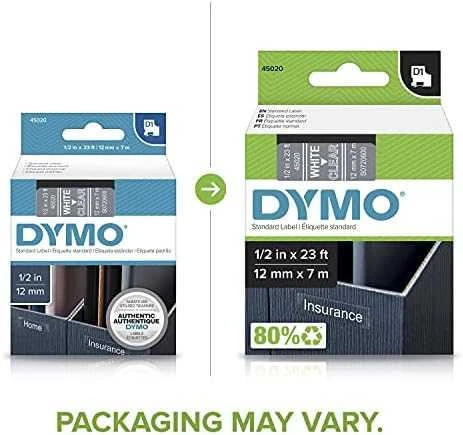 DYMO S0720600 D1 Juostelė 12mm x 7m (skaidri / baltas šifras)