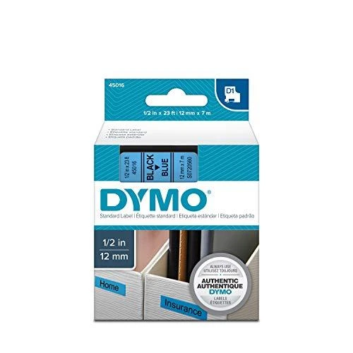 Juostelė DYMO D1 12mm x 7m, Juodai ant Mėlyno