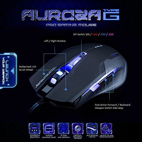 E-Blue E-Mėlyna E-Mėlyna Auroza G pelė (EMS607BKAA-IU)