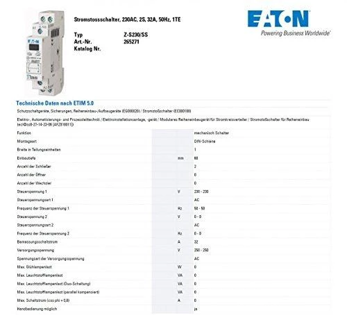 Eaton Impulsinis siųstuvas 16A 2Z 230V Z-S230 / SS 265271