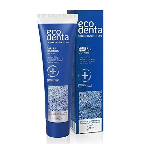 Dantų pasta ECODENTA nuo karieso su ksilitoliu, laimų ir kalend. eteriniais aliejais, 100ml