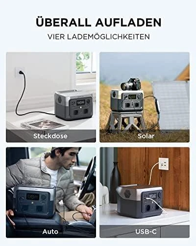 EcoFlow RIVER 2 Max nešiojamoji maitinimo stotis, 512Wh, 500W, X-Boost, EPS