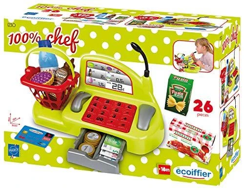 Žaislinis kasos aparatas, svorio mikrofonas + 24 priedai, Ecoiffier