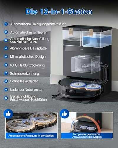 Dulkių siurblys - robotas Ecovacs Deebot T50 Max Pro Omni, Juodas
