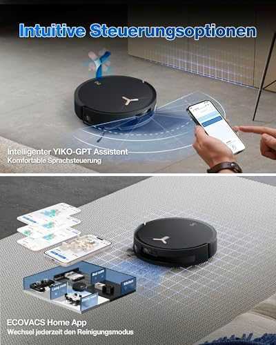 Dulkių siurblys - robotas Ecovacs Deebot T50 Max Pro Omni, Juodas