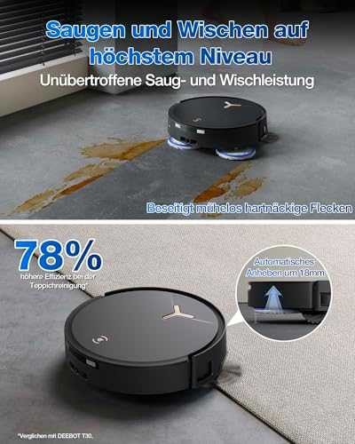 Dulkių siurblys - robotas Ecovacs Deebot T50 Max Pro Omni, Juodas