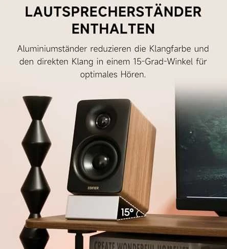 Kompiuterio kolonėlės Edifier kompaktiškos stalinės 2.0 kolonėlės | M60 | 66 W | „Bluetooth“ | Belaidė jungtis | Klasikinis ąžuolas