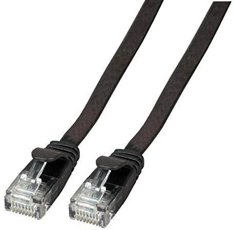 Efb Elektronik EFB plokščias jungiamasis kabelis RJ45 U / UTP, kat.6A, PVC, 1m, juodas (K8107SW.1)