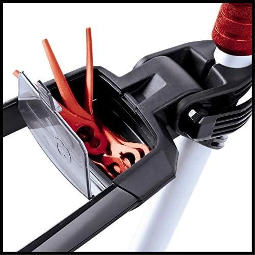 Akumuliatorinė žoliapjovė Einhell GE-CT 18 Li Power X-Change (240mm pjovimo plotis, 20 plastikinių peiliukų, be akumuliatoriaus ir kroviklio)