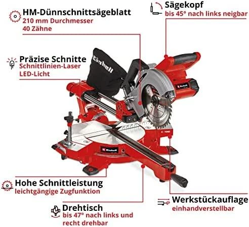 Einhell pjovimo staklės su techninių parametrų schema