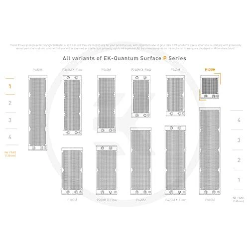 Ek Water Blocks Ek Vanduo Blocks EK Vanduo Blocks EK-Quantum Surface P120M – juodos spalvos