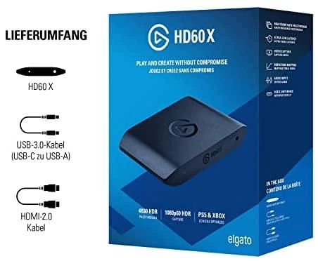Elgato | Išorinė fiksavimo kortelė | HD60 X | N/A | N/A GB | N/A | HDMI