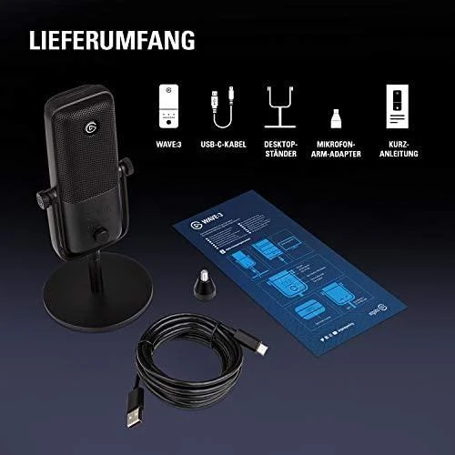Kondensatorinis transliavimo mikrofonas Elgato Wave:3