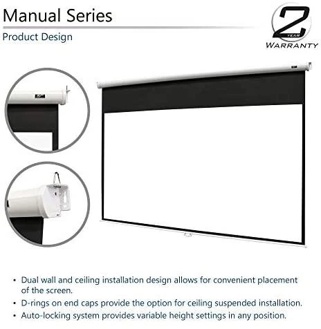 Elite Screens | Manual Series | M100UWH | Įstrižainė 100" | 16:9 | Matomo vaizdo plotis (W) 221 cm | Juodas