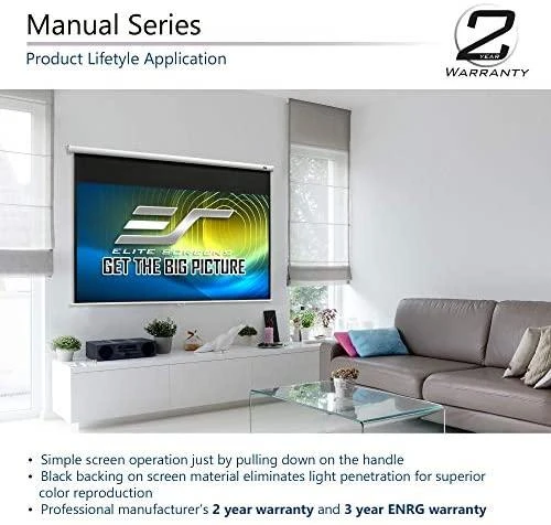 Elite Screens | Manual Series | M100UWH | Įstrižainė 100" | 16:9 | Matomo vaizdo plotis (W) 221 cm | Juodas