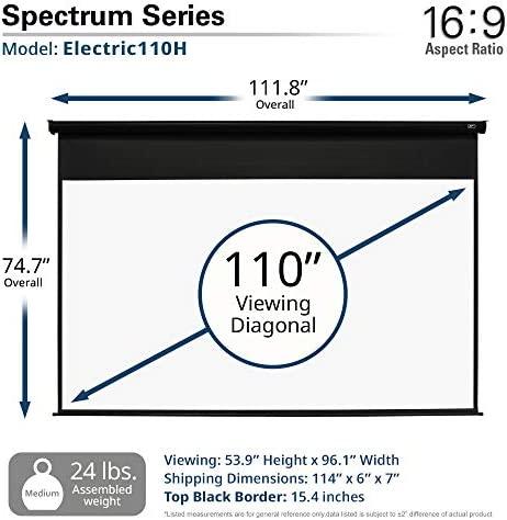 Elite Screens | Spectrum Series | Electric110H | Įstrižainė 110" | 16:9 | Matomo vaizdo plotis (W) 244 cm | Juodas