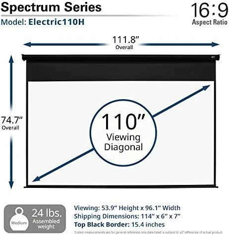 Elite Screens | Spectrum Series | Electric110H | Įstrižainė 110" | 16:9 | Matomo vaizdo plotis (W) 244 cm | Juodas