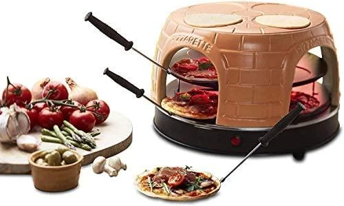 Elektrinė krosnelė EMO Emerio PO-116124 picos keptuvė / kepsninė 8 pica(os / ų) 1500 W Juoda, Oranžinė