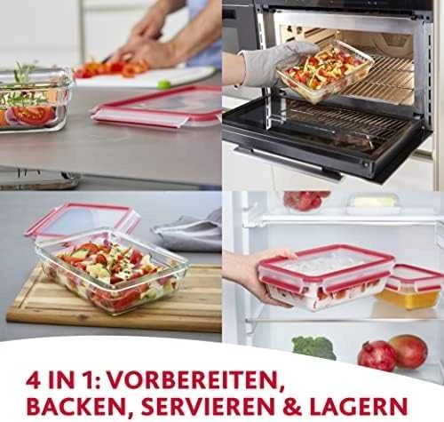 Emsa Emsa Clip&Close Glass Food Container Square 700 ml