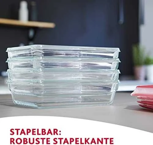 Emsa Emsa Clip&Close Glass Food Container Square 700 ml