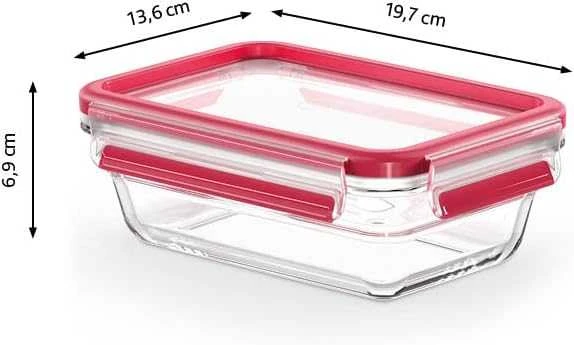 Emsa Emsa Clip&Close Glass Food Container Square 700 ml
