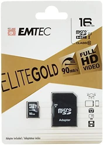 Atminties kortelė Karta Emtec Elite Gold Micro SDHC 16 GB 10 klasės UHS-I/U1 (ECMSDM16GHC10GP)