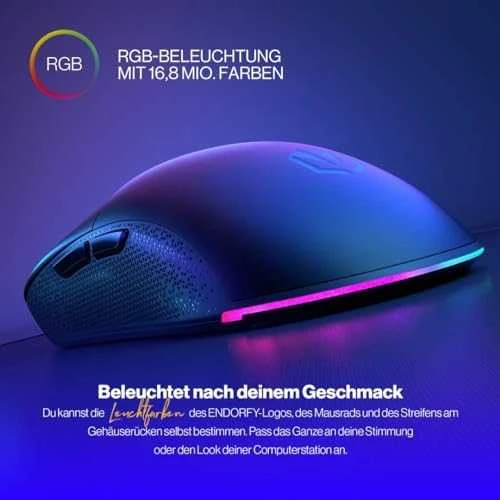 Endorfy GEM Plus juoda belaidė pelė | 26000 DPI