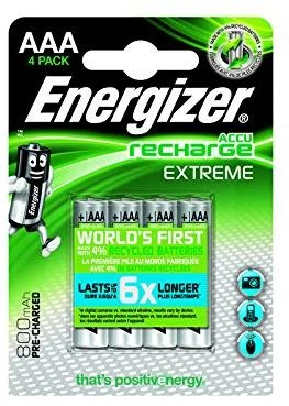 Įkraunami Elementai Energizer Extreme 800 mAh AAA HR3 1.2V 4Vnt
