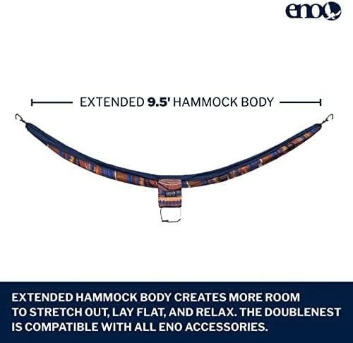 JAV Dvigulis hamakas Eno Double Nest Print tundra navy