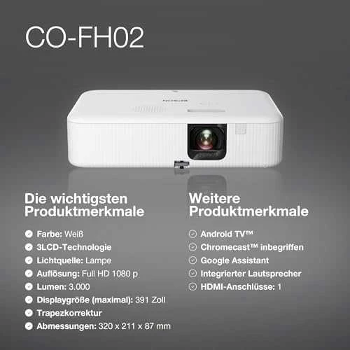 Išmanus „Full HD“ projektorius Epson CO-FH02 (V11HA85040)