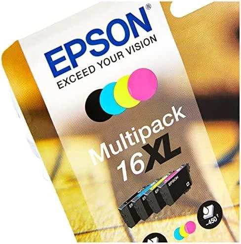 Epson 16XL Multipack Ink Cartridge, Juodas, žalsvai mėlyna, rausvai raudona, geltona