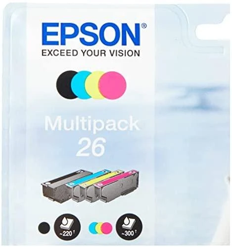 Epson kasečių rinkinys (C13T26164010), juoda, žydra, purpurinė, geltona kasetė