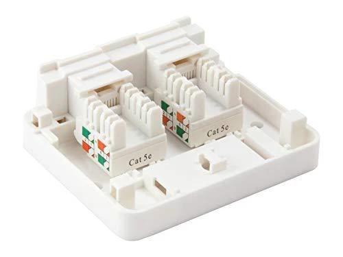 Equip Equip Aufputzdose 2x Keystone Jack mit Abdeckung baltas