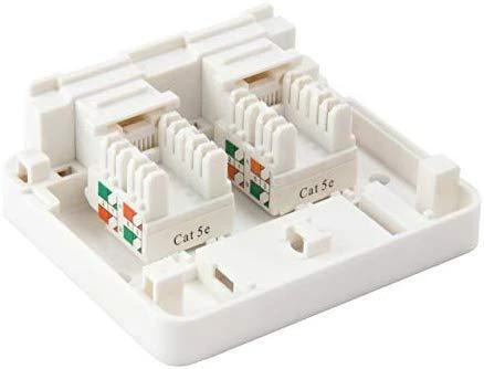Equip Equip Aufputzdose 2x Keystone Jack mit Abdeckung baltas