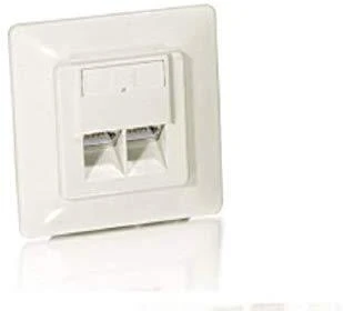 Cat5e dvigubas RJ45 lizdas, kreminis