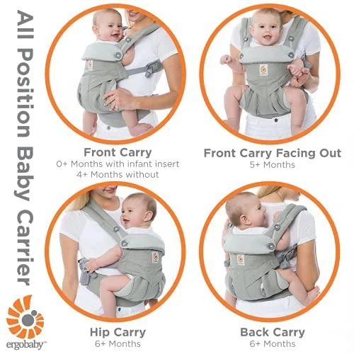 ERGOBABY nešioklė 360 COOL AIR, anglies pilkas, BC360PBLKGRY