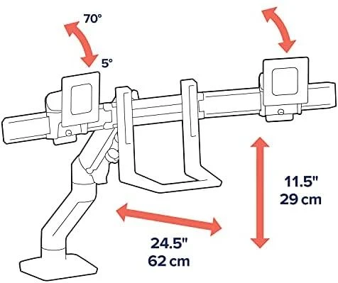 Laikiklis Ergotron HX Desk Dual Monitorius Arm (juoda)
