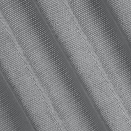 Eurofirany ELIZA Minkšto aksomo naktinė užuolaida su smulkiu raštu, 140X250 cm, kilpos / žiedai, spalva: sidabrinė