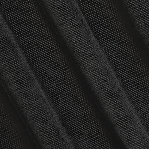 Eurofirany ELIZA Minkšto aksomo naktinė užuolaida su smulkiu raštu, 140X250 cm, kilpos / žiedai, spalva: juoda