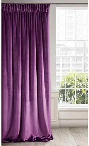 Naktinė užuolaida iš minkšto aksomo Eurofirany DIVA LINE RIA 140X270 cm, juosta/ tunelis/ kabliukai, 300g/m2, spalva: violetinė