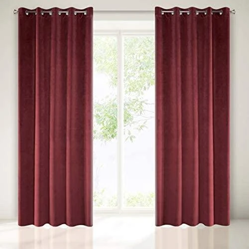 Eurofirany DIVA LINE RIA Minkšto aksomo naktinė užuolaida, 140X250 cm, kilpos / žiedai, spalva: bordo