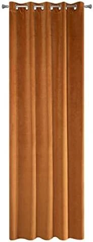 Eurofirany DIVA LINE RIA Minkšto aksomo naktinė užuolaida, 140X250 cm, kilpos / žiedai, spalva: ruda