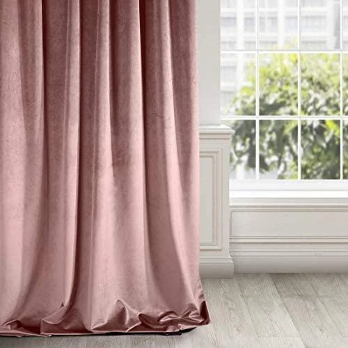Naktinė užuolaida iš minkšto aksomo Eurofirany DIVA LINE RIA 140X270 cm, juosta/ tunelis/ kabliukai, 300g/m2, spalva: tamsiai rožinė
