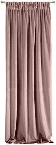 Naktinė užuolaida iš minkšto aksomo Eurofirany DIVA LINE RIA 140X270 cm, juosta/ tunelis/ kabliukai, 300g/m2, spalva: tamsiai rožinė