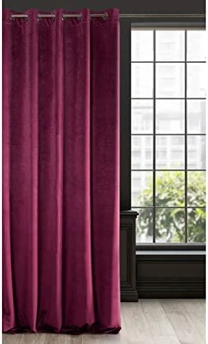 Eurofirany DIVA LINE RIA Minkšto aksomo naktinė užuolaida, 140X250 cm, kilpos / žiedai, spalva: bordo