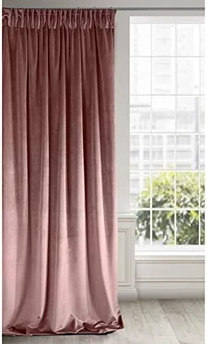 Naktinė užuolaida iš minkšto aksomo Eurofirany DIVA LINE RIA 140X270 cm, juosta/ tunelis/ kabliukai, 300g/m2, spalva: tamsiai rožinė