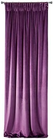Naktinė užuolaida iš minkšto aksomo Eurofirany DIVA LINE RIA 140X270 cm, juosta/ tunelis/ kabliukai, 300g/m2, spalva: violetinė