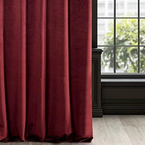 Eurofirany DIVA LINE RIA Minkšto aksomo naktinė užuolaida, 140X250 cm, kilpos / žiedai, spalva: bordo