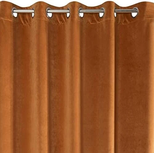 Eurofirany DIVA LINE RIA Minkšto aksomo naktinė užuolaida, 140X250 cm, kilpos / žiedai, spalva: ruda